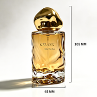 Botol Parfum Kaca Kristal Gradasi Biru Mewah Model Baru Botol Semprot Parfum Kosong 50ml dengan Kemasan Kotak