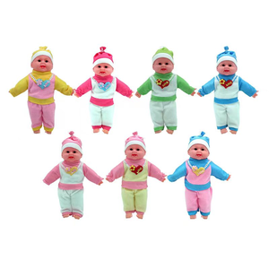 Poupée électrique pour bébé à corps souple personnalisable de 35 cm avec effets sonores et biberon pour les cadeaux d'enfants - Product Image 1