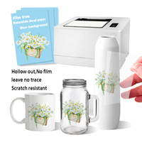 Papel de Transferencia de Agua para Calcomanías, Resistente a los Arañazos, Duradero, Personalizable, con Imagen de Láser Azul