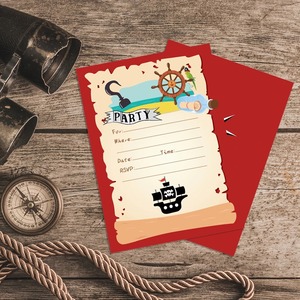 Cartes d'<span class=keywords><strong>invitation</strong></span> à thème Capitaine Marin Pirate de Dessin Animé avec Enveloppes pour Baby Shower et Fête d'<span class=keywords><strong>Anniversaire</strong></span> - Product Image 4