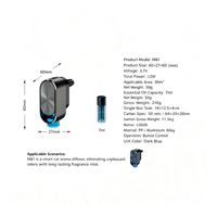 Diffuseur d'arômes de voiture ultrasonique de luxe avec 4 huiles essentielles, batterie 120 mAh, diffuseur d'aromathérapie pour voiture, clip de ventilation