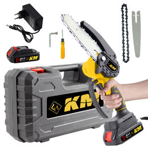 Tronçonneuse sans fil Km 4 pouces, alimentée par batterie au lithium, outil de coupe d'arbres portable pour extérieur, avec étui et accessoires - Product Image 2