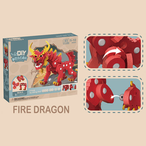 Cartoon Fire Dragon Model <strong>Puzzle</strong> <strong>Blocks</strong> 93pcs Children Assemble <strong>Dinosaur</strong> <strong>Eva</strong> <strong>Foam</strong> <strong>Puzzle</strong> Toys - Product Image 3