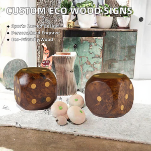 Letrero de Madera Ecológico Personalizable con Diseño Grabado y Tallado, Temática Deportiva para Decoración de Mesa y Hogar - Arte de Dados Pulidos al por Mayor - Product Image 2