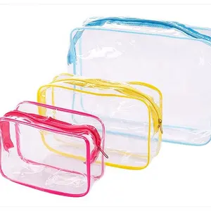 Industrial Made High Quality PVC Customized Size Makeup Travel Zipper Bag For Women Daily Organizer