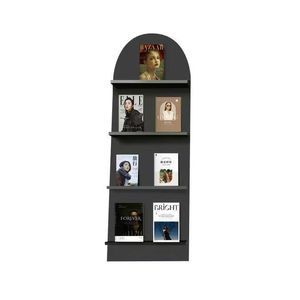 Estante de almacenamiento de madera minimalista moderno para uso doméstico, expositor de periódicos y revistas montado en la pared, expositor de arte de varios niveles para cafeterías - Product Image 2