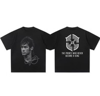 Ronaldo Heavyweight 260g Vintage Trend T-shirt à manches courtes Street Style Loose Fit Long Direct Spray pour hommes femmes