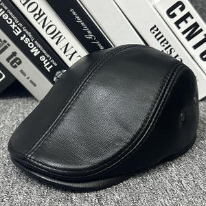 Gorras Planas J229 para Hombre, de Cuero Auténtico, Estilo Gorra de <span class=keywords><strong>Director</strong></span>, con Orejeras, Color Negro, Casual, Vintage, para Conducir en Invierno - Product Image 4
