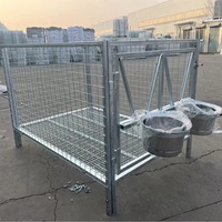 Corral para Cabras, Valla Desmontable para Ganado, Jaula de Alimentación Desmontable Compatible con Pastoreo, Valla Galvanizada para Granja, Corral para Terneros 1200x1000x1000