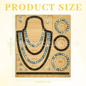 Wood Beading Design Tray 6 7 8 In Bracelet <b>Necklace</b> Measuring Jewelry Making Tool Display Tray - Product Image 4