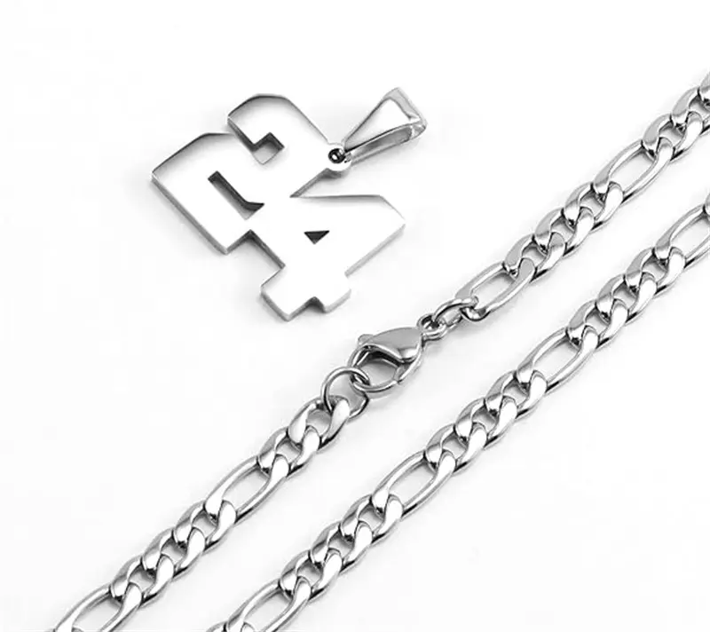 2401 meise Men \ Athlete Stainless Steel Sports Digital Necklace Baseball/basketball/football team inspired jewelry