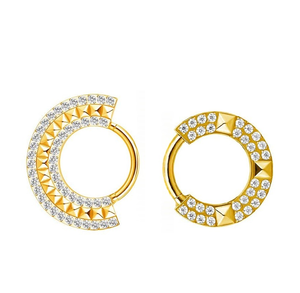 Nouveau G23 titane oreille nez PIERC Cartilage boucle d'oreille <span class=keywords><strong>Piercing</strong></span> CZ pavé côté anneaux Segment cerceaux Clicke <span class=keywords><strong>Tragus</strong></span> anneau bijoux à la mode - Product Image 1