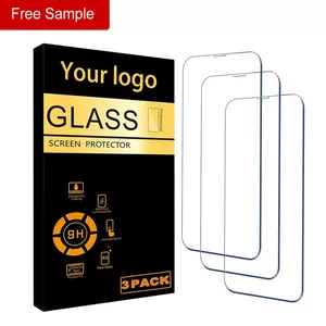 Free Sample Full Coverage 3-Pack Screen Protector For Iphone 15 14 13 12 11 Pro 8 7 Plus X Xs Tempered Glass Screen Protector