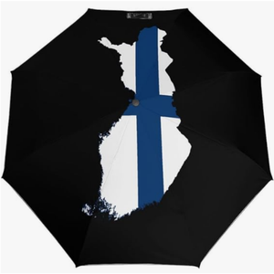 Parapluie pliant entièrement automatique de haute qualité, série à motif drapeau du pays, thème <span class=keywords><strong>Finlande</strong></span>, partenaire de <span class=keywords><strong>voyage</strong></span> fiable et agréable - Product Image 1