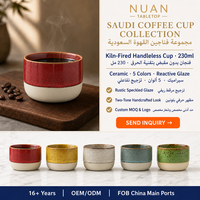 Tasse à expresso en céramique 230 ml, style Arabie Saoudite, en grès, couleur vintage unie, pour les amateurs de café, utilisation quotidienne pour la dégustation