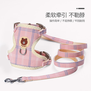 Correa de Pecho y Espalda de Malla con Forma de Oso para Gatos, Diseñada para Evitar Huir; Patrón a Cuadros; Transpirable y Ajustable; para Gatos Pequeños y Medianos - Product Image 5