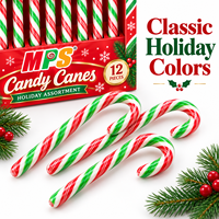 Best Selling Fruity Flavored Candy Cane Christmas Decoration in Box Packaging