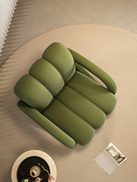 Fauteuil de détente géométrique minimaliste moderne en velours pour salon, petits appartements, chambre, hall d'entrée, réception