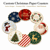 Sous-verres en papier absorbant épais personnalisés pour Noël, tapis de table jetables pour hôtels, bars et restaurants, pour bière et café, vente en gros