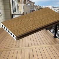 Revêtement de sol extérieur en WPC co-extrudé de deuxième génération, aspect bois moderne, pour usage domestique, première génération, motif 3D gaufré