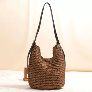 Sac à bandoulière en paille tressé à <span class=keywords><strong>la</strong></span> main, grand format, doux, style bohème vintage marron, idéal pour l'été et <span class=keywords><strong>la</strong></span> plage, pour femme, collection 2026 - Product Image 5
