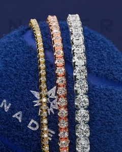 Pulsera de tenis azul Courtside, pulsera de oro blanco de 18 quilates y diamantes para regalo, bodas, fiestas, pulsera de lujo - Product Image 3