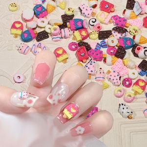 Paso Sico <span class=keywords><strong>2022</strong></span> Alta Calidad 30 unids/pack <span class=keywords><strong>verano</strong></span> Kawaii 3D <span class=keywords><strong>uñas</strong></span> encantos lindo postre Donut helado DIY resina manicura Decoración - Product Image 1