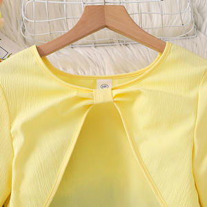 Abiti da ragazza di vendita calda 2025 primavera nuovo abito a bretelle floreale per bambini di grandi e medie dimensioni giacca a maniche lunghe all'ingrosso - Product Image 2