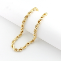 YL vente en gros Non ternir étanche 14k 18k plaqué or 2.5mm 5mm 8mm torsadé épais corde chaîne collier chaîne hommes