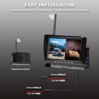 Prix usine 2ch sans fil camion Dvr moniteur de voiture caméra de sécurité de voiture Vision nocturne enregistreur de sauvegarde inverse caméra Wifi