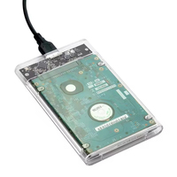 Casing Transparan untuk Hard Drive Eksternal USB 3.0 SATA 2.5 inci untuk SSD HDD