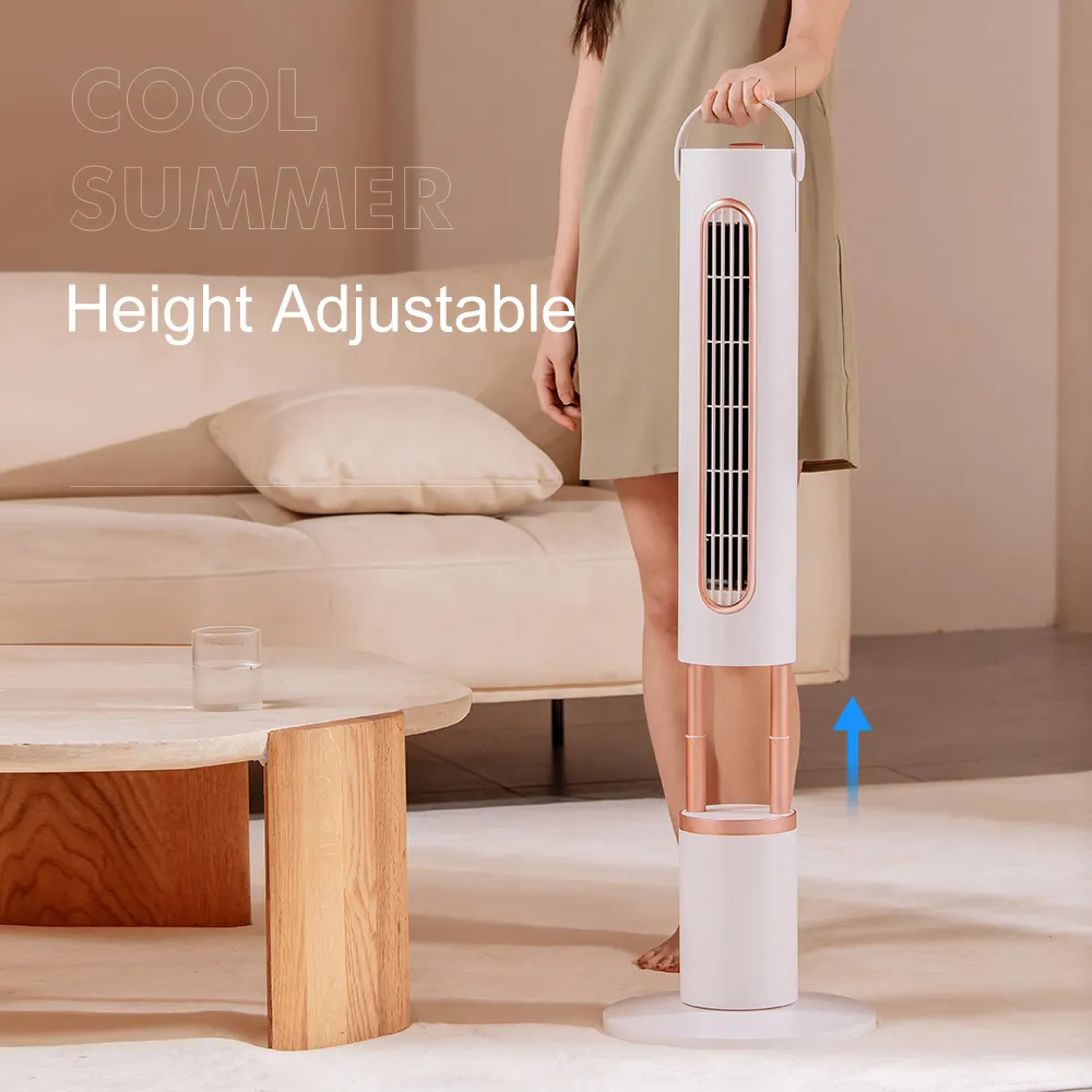 CoolingTower-ventilador inalámbrico totalmente ajustable para el hogar, Enfriador de aire inteligente giratorio y retráctil de 10000MAh con Control remoto