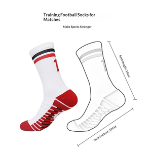 Chaussettes de basketball personnalisées de haute qualité en gros, unisexes, antidérapantes, épaisses, à fond en tissu éponge, chaussettes de sport absorbant la transpiration - Product Image 5