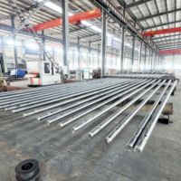 Poste de Alumbrado Público de Acero Q235 de 10m, 11m, 12m, Galvanizado en Caliente, Doble Brazo, Octogonal, Cónico, para Exteriores, con Panel Solar - Precio