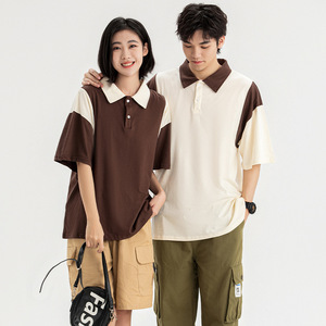 Chemise personnalisée pour homme en polyester/coton, imprimée numériquement, à blocs de couleur, avec panneau contrastant, manches courtes, col rabattu, décontractée, tricotée pour le golf - Product Image 4