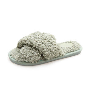 Curly Cross Plush <b>slippers</b> for Women in Autumn and Winter, New <b>Home</b> Anti slip and Simple Design TPR - Product Image 5