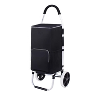 Chariot de courses pliable et compact à roulettes, en métal, avec poignée réglable, idéal pour la mode et les voyages