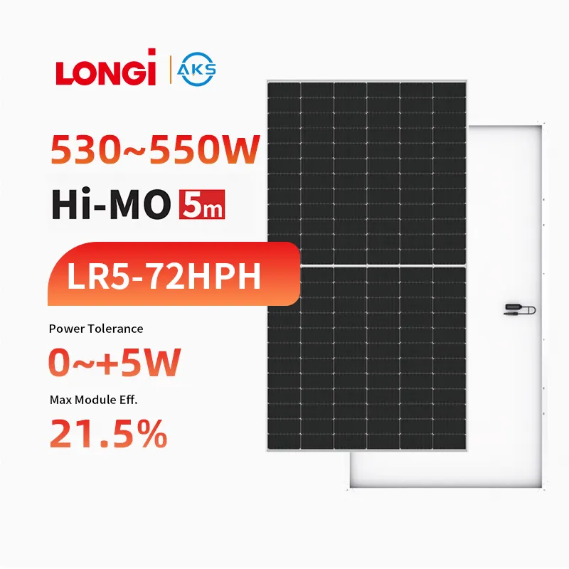Panel fotovoltaico Aks Longi Himo 5M, precio de panel solar, ofertas de panel solar, 545W, 550W, para su hogar, comercio