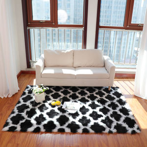 Alfombras nórdicas antideslizantes de polietileno de piel sintética y alfombras hechas a mano esponjosas de pared a pared alfombras para el hogar - Product Image 1