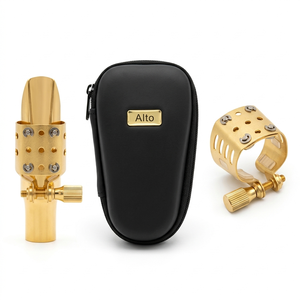 Ligature et capuchon métalliques de qualité supérieure pour saxophone, fixation durable pour embouchure métallique de saxophone alto et <span class=keywords><strong>t</strong></span>énor - Product Image 1