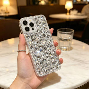 Fundas de Lujo con Diamantes Brillantes Hechas a Mano para <span class=keywords><strong>iPhone</strong></span> Xr Xs 6 <span class=keywords><strong>7</strong></span> 8 11 12 13 14 15 16 17 18 Plus Pro Max - Product Image 5