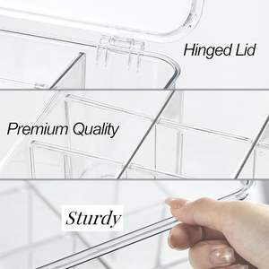 Caja de Almacenamiento de Cocina Moderna, Cuadrada, de Mimbre Acrílico, Transparente, Apilable, Multifuncional, Organizador de Tarjetas Pequeño con Tapa - Product Image 5