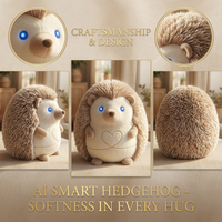 Hérisson en peluche intelligent électrique ChatGPT, LED variable à intensité réglable, réponse aux questions multilingues, personnalisation en petites séries
