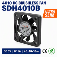 Ventilateur axial DC 40x40x10mm 4010 ultra-fin et silencieux 5V 12V 24V sans balais pour imprimante 3D, routeur, boîtier TV, mini-électronique