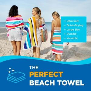 Custom 100% Cotton Velour Print <b>Large</b> Oversized Beach <b>Towel</b> High Quality Customized Stripe Luxury Summer Beach <b>Towel</b> With Logo - Product Image 2