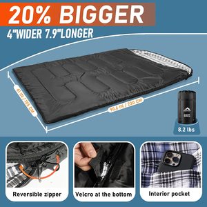 Nueva mochila estilo adulto/joven al aire libre ligero Camping saco <span class=keywords><strong>de</strong></span> <span class=keywords><strong>dormir</strong></span> con 2 almohadas <span class=keywords><strong>para</strong></span> <span class=keywords><strong>dos</strong></span> <span class=keywords><strong>personas</strong></span> Camping y senderismo - Product Image 3