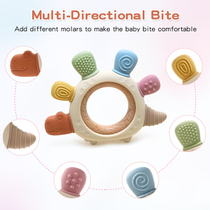 Jouets de <span class=keywords><strong>dentition</strong></span> en bois personnalisés pour bébés en silicone de qualité alimentaire anneaux de <span class=keywords><strong>dentition</strong></span> de style dinosaure en silicone de dessin animé <span class=keywords><strong>anneau</strong></span> de <span class=keywords><strong>dentition</strong></span> en bois de hêtre pour bébés - Product Image 2