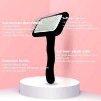 Brosse lissante professionnelle Qbellpet 2025 pour animaux de compagnie, avec picots en acier inoxydable doux pour masser et coiffer les animaux