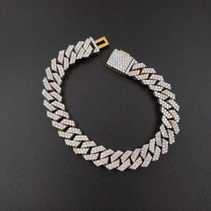 Bracelet en diamant cultivé en laboratoire de qualité VVS, taille brillant rond, avec maillons cubains, bijoux fins haut de gamme, bracelet élégant de créateur - Product Image 3