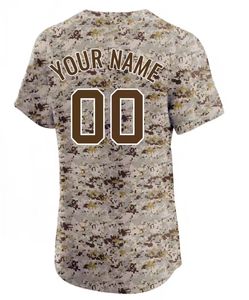 Personalisiertes US-Sportteam Maßgeschneidertes Weiß-Braun Gestreiftes Baseball-Trikot mit Individueller Stickerei - Product Image 3